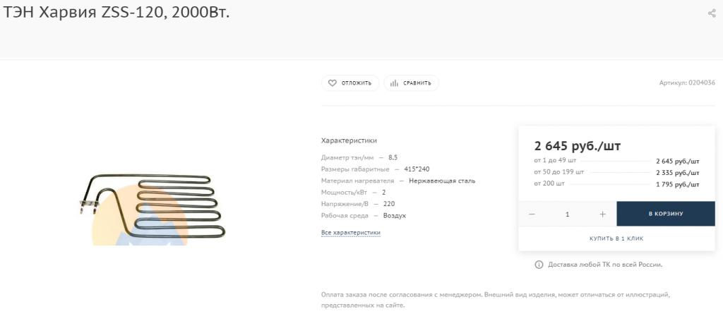 карточка товара